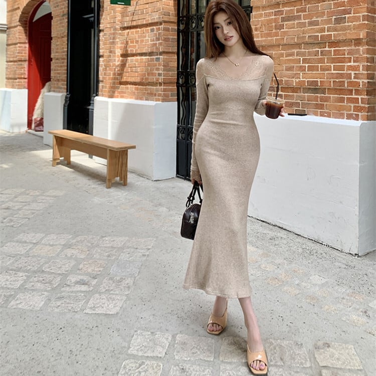 【dress】レースドッキングワンピース　M27754