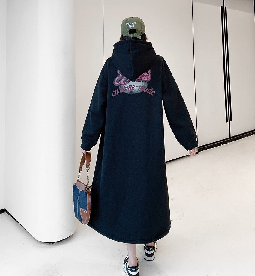 【dress】裹起毛パーカーワンピース　M18579