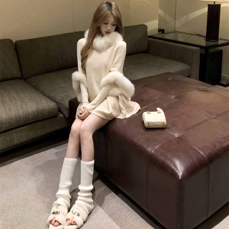 【tops】ファー付きケープ　M28504