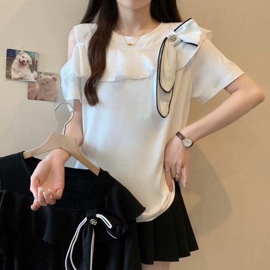 【tops】オフショルダー半袖TシャツG21044