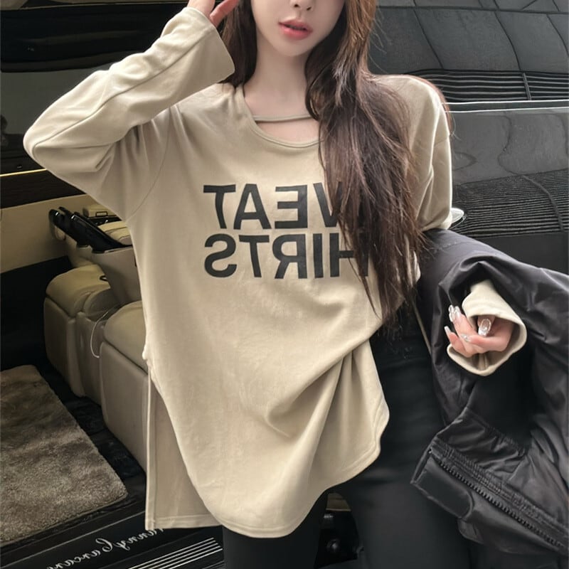 【tops】プリント長袖Tシャツ　M29575
