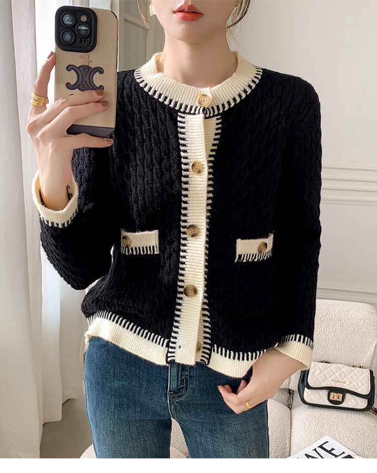【outer】クルーネックニットカーデ　M27287