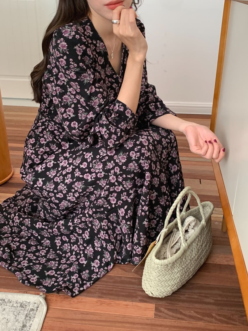 【dress】花柄ワンピース　M25690