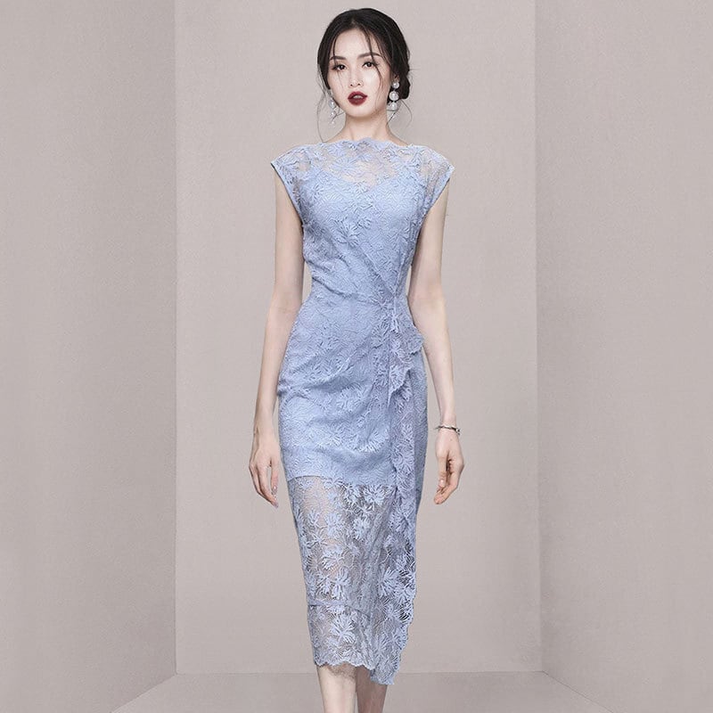 【dress】ノースリーブレースワンピース　M24543