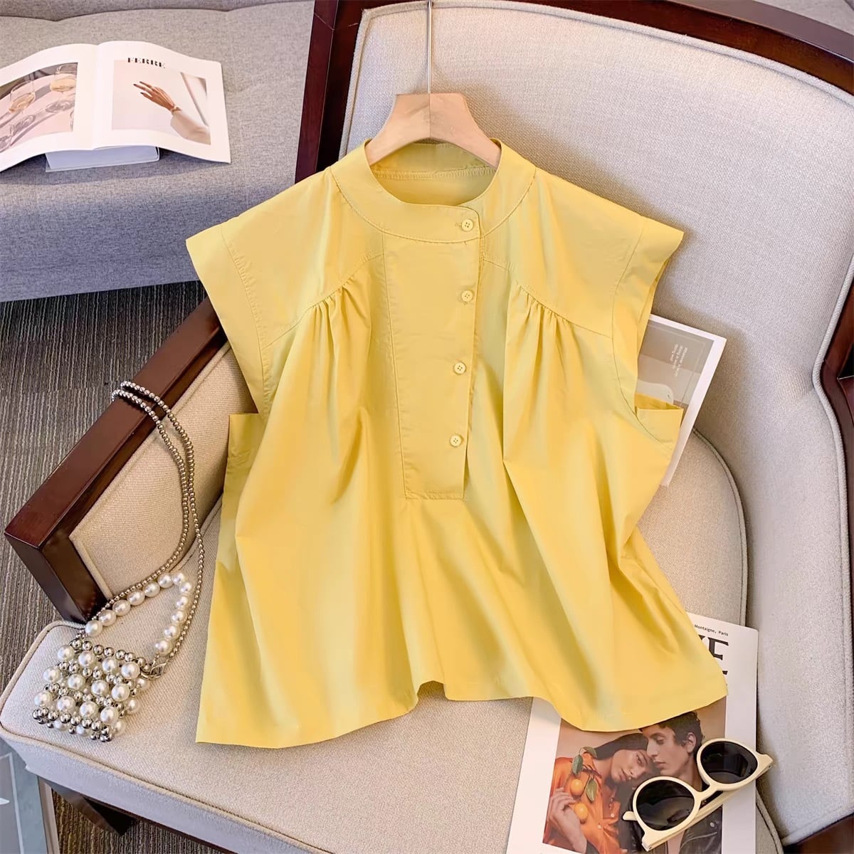 【tops】3色ギャザーＴシャツF7538