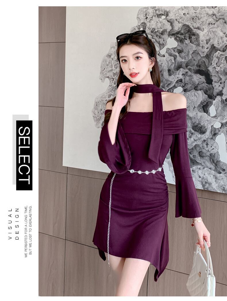 【dress】ボートネックワンピース　M28352