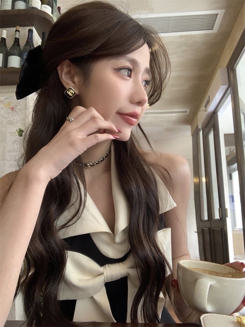 【tops】リボン付きトップス　M24676