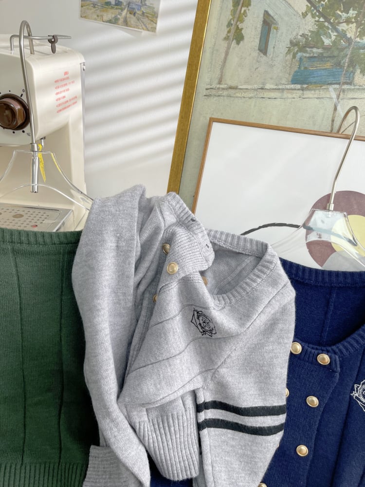 【outer】刺繍ニットカーデ　M25544