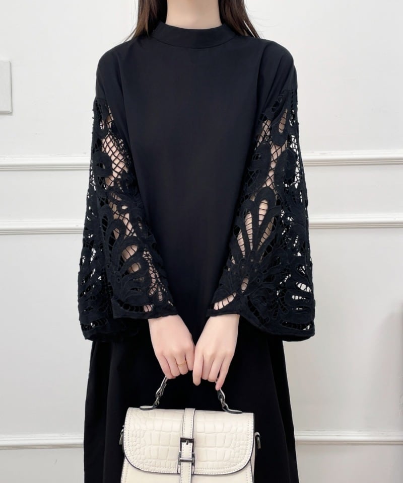 【dress】レース切り替えワンピース　M24076