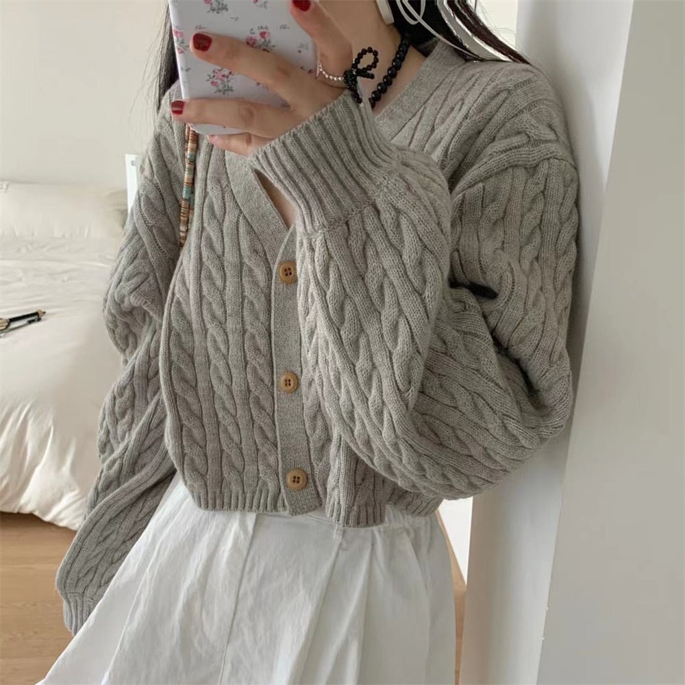 【outer】Vネックニットカーデ　M25968