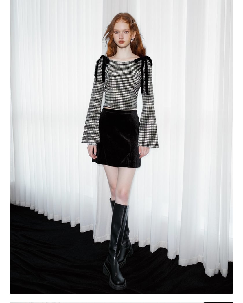 【tops】ベルスリーブショルダーリボントップス　N3440