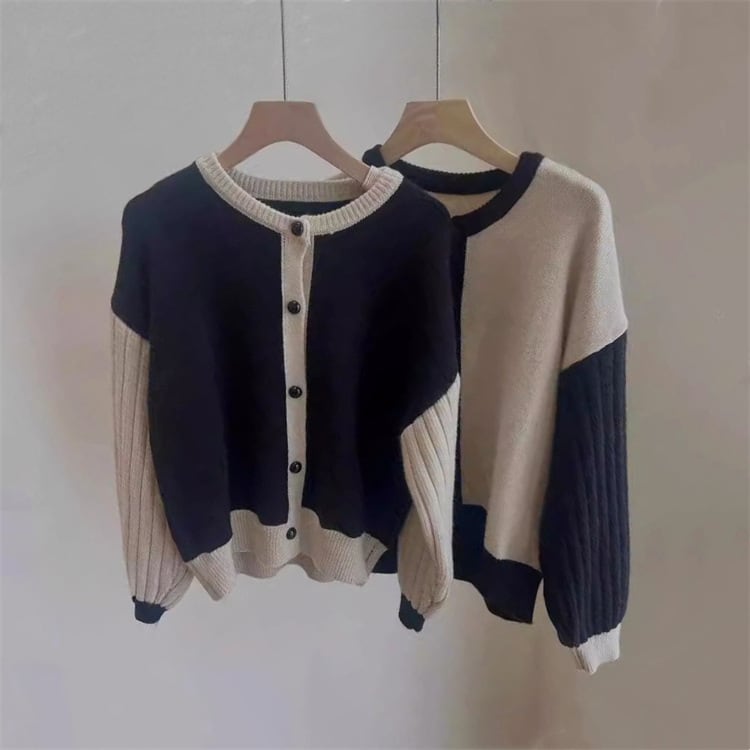 【outer】切り替えニットカーデ　M25979