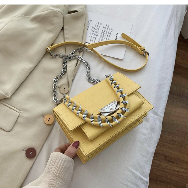 【小物】おしゃれ度高まる　ファッション無地PU肩掛け斜め掛けバッグ6色