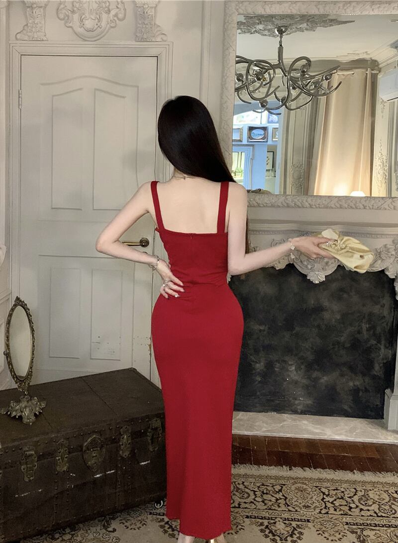 【dress】スリットキャミワンピース Q8084
