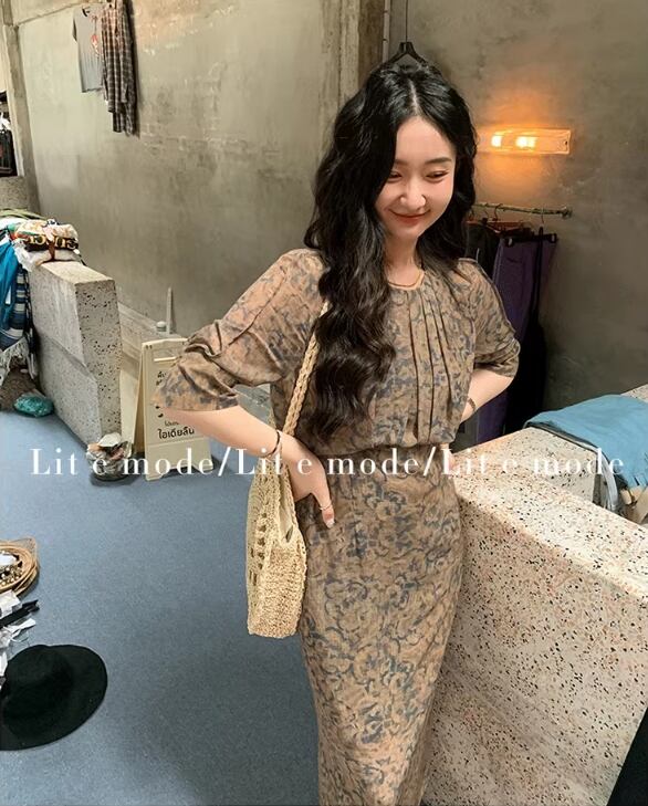 【dress】シンプルプリントワンピース G21094