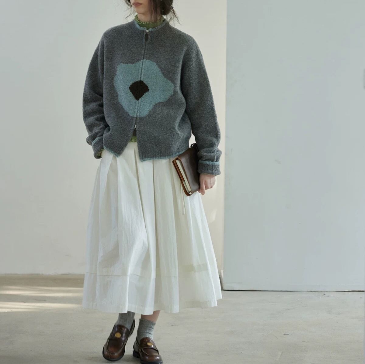 【outer】ファスナーニットカーデ　M28612