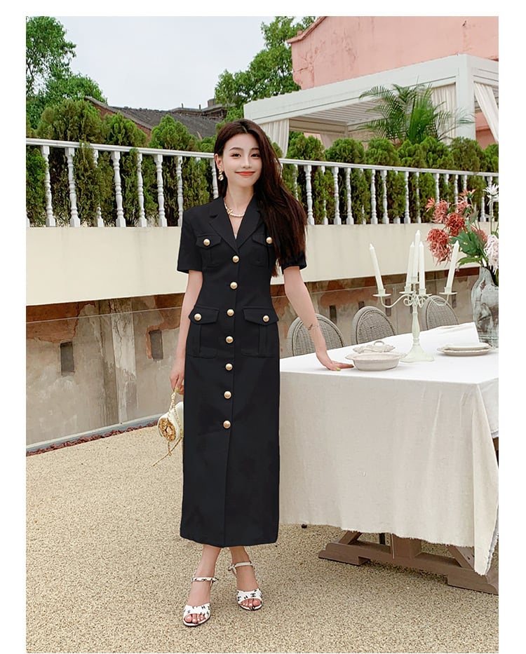 【dress】フラップポケットワンピース　M24071