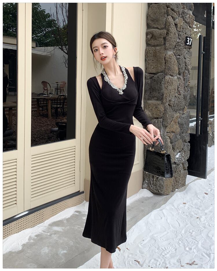 【dress】ビジューデートワンピース　M27454