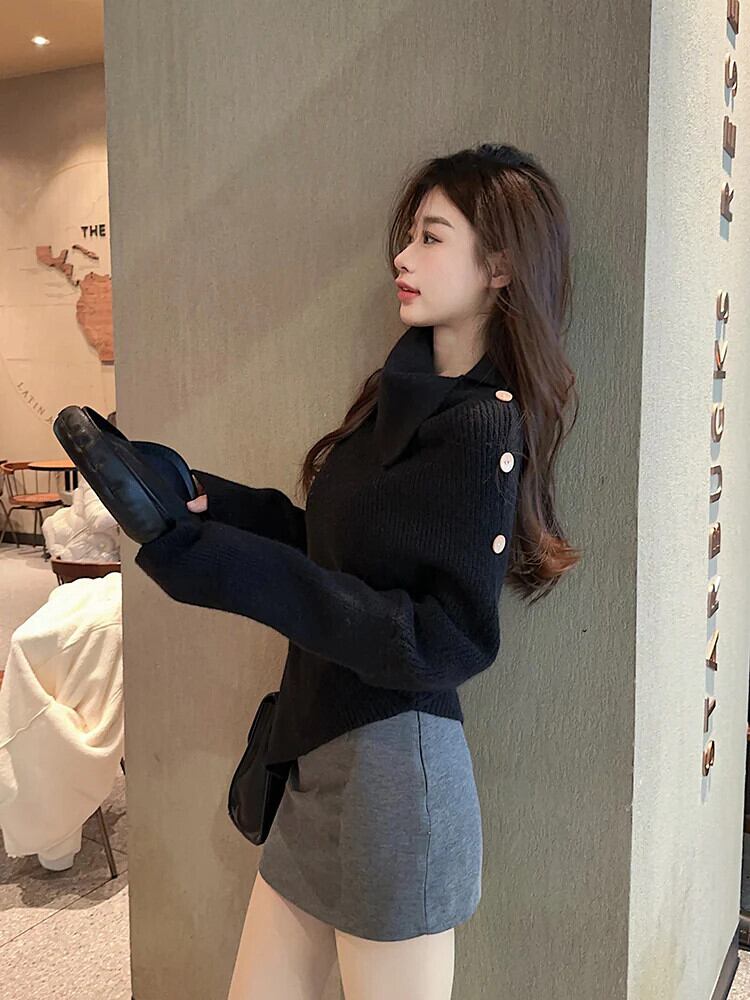【tops】ハイネックニットトップス　N2833