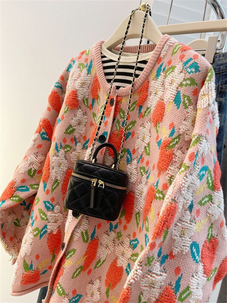 【outer】ジャカードニットカーデ　M28918