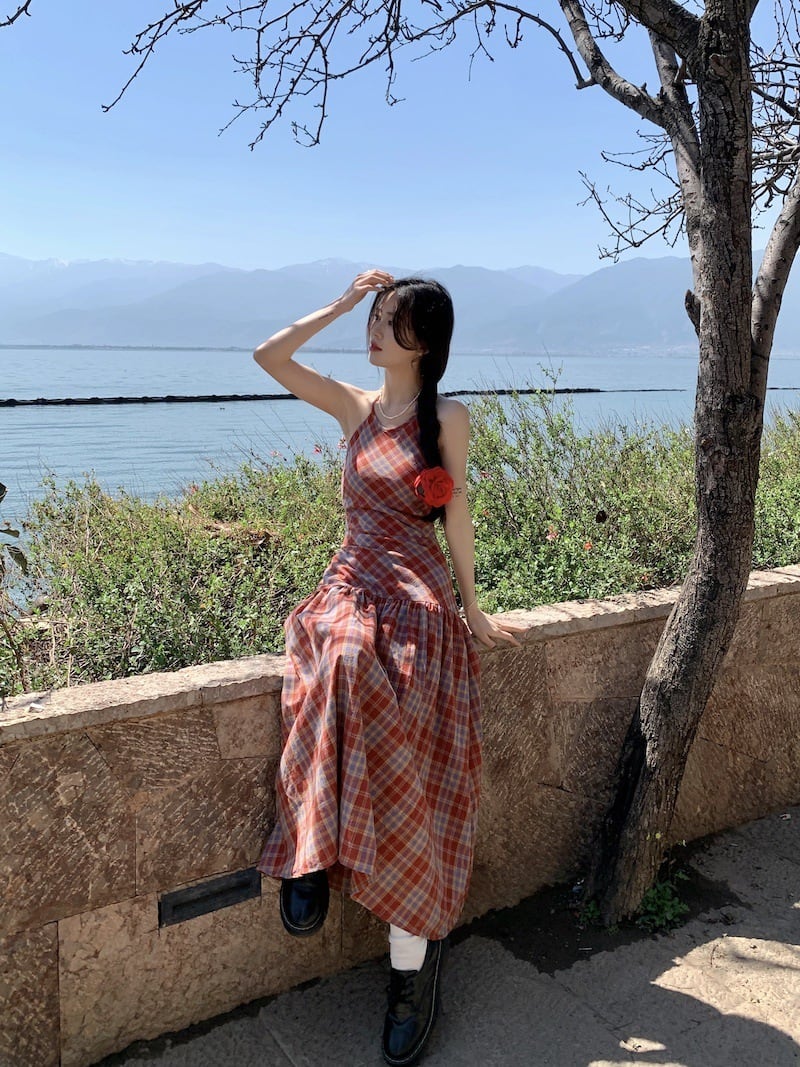 【dress】チェック柄ワンピース　M25103