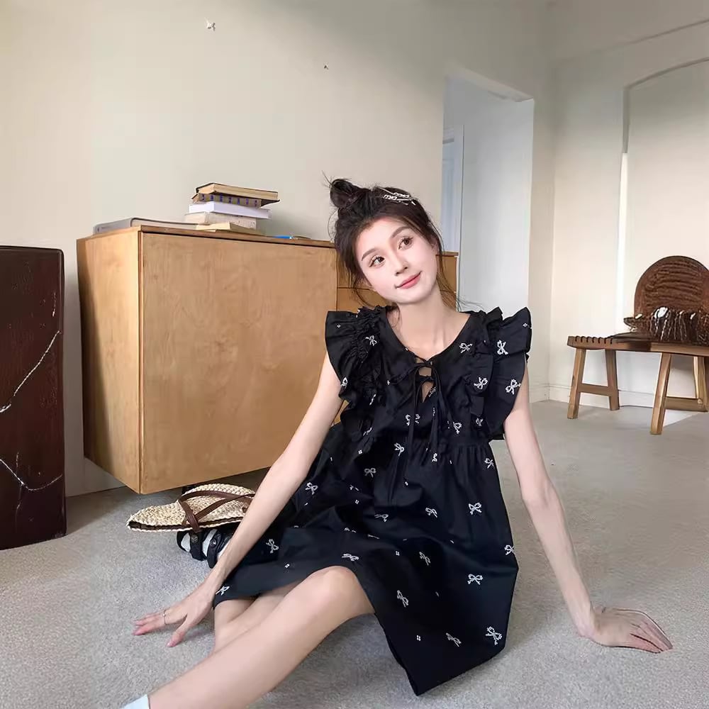 【dress】リボン刺繍ワンピース　M25039