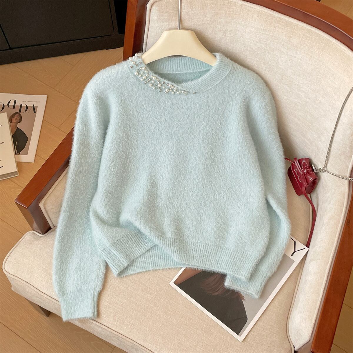 【tops】パールニットセーター　M29173