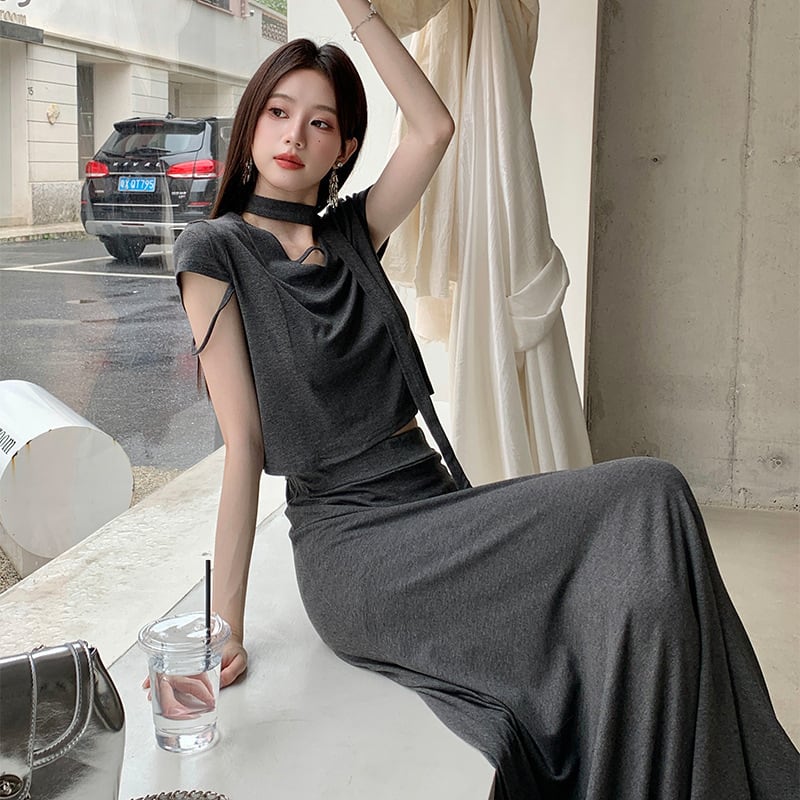 【set】Tシャツ×ロングスカートセット　M24192