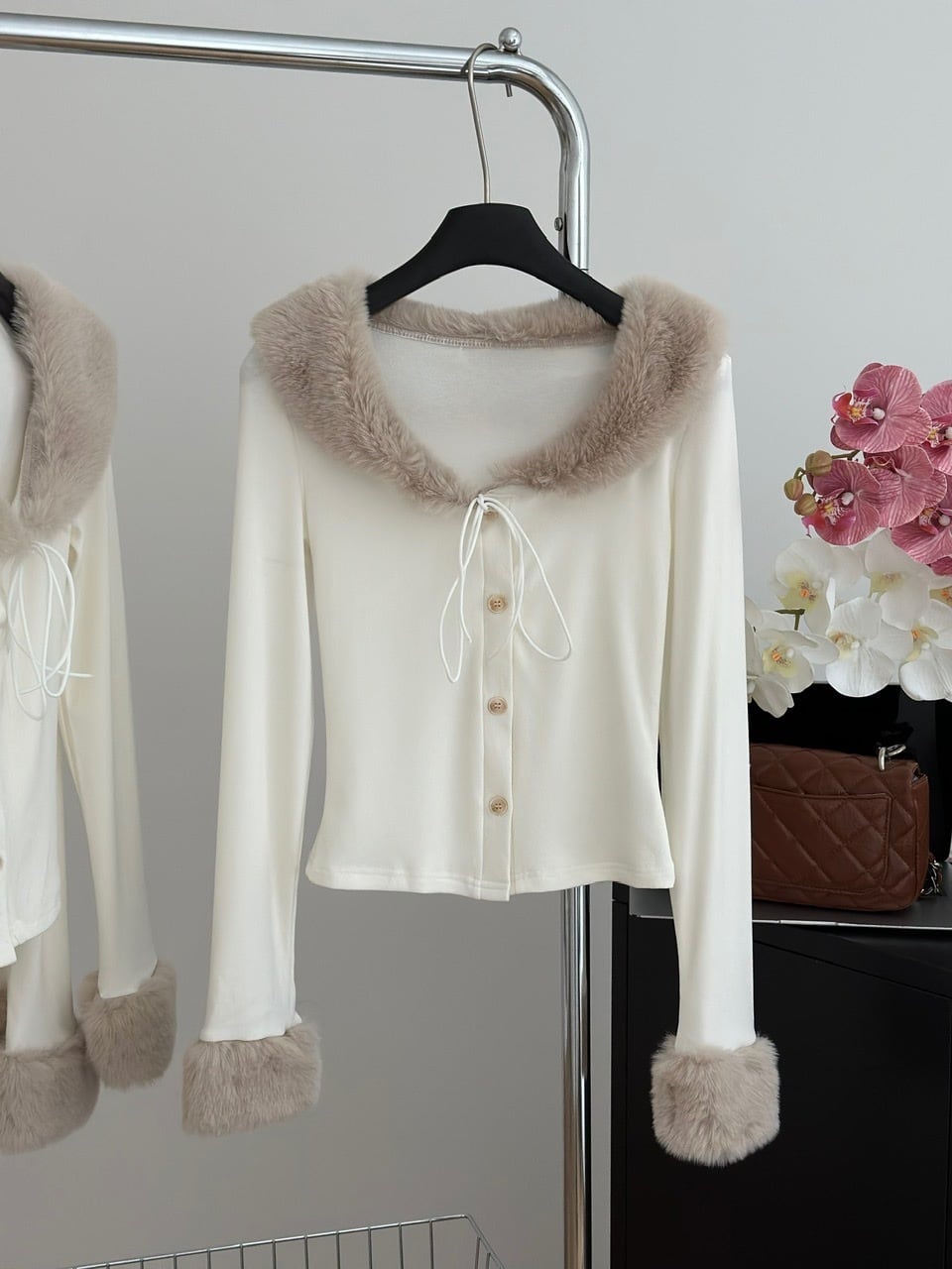 【outer】ファーニットカーデ　M28370