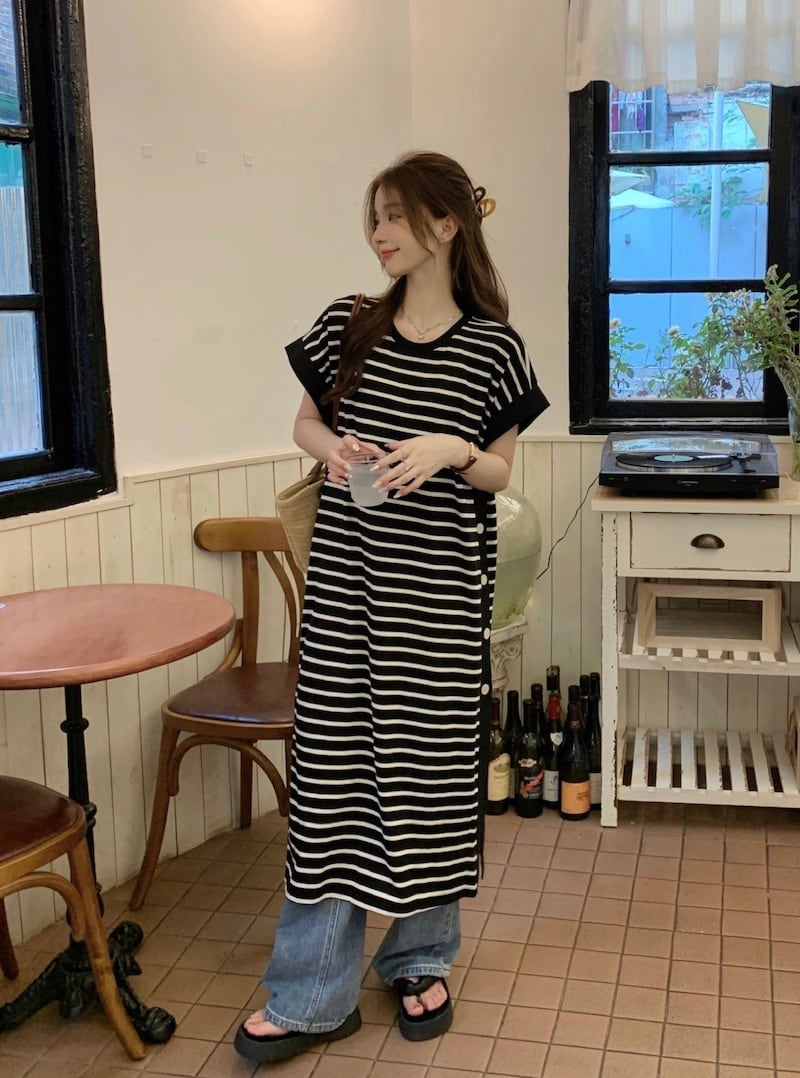 【dress】ボーダー柄ワンピース　M25123