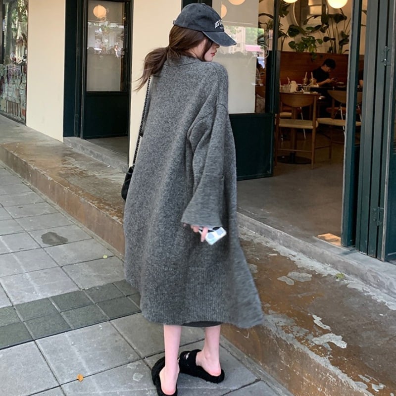 【outer】ロング丈ニットカーデ　M25573