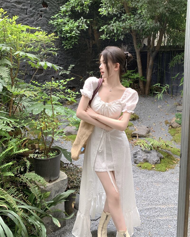 【dress】フリル スリットワンピース G20382