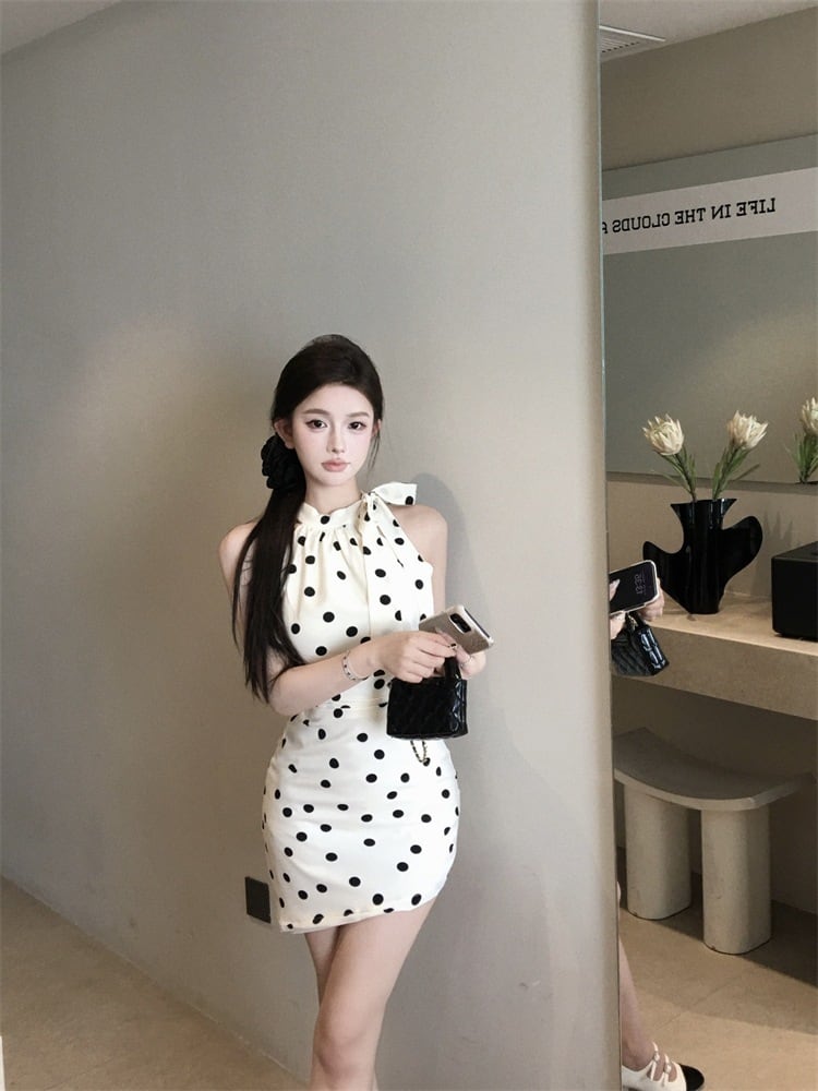 【dress】ドット柄ワンピース　M25146