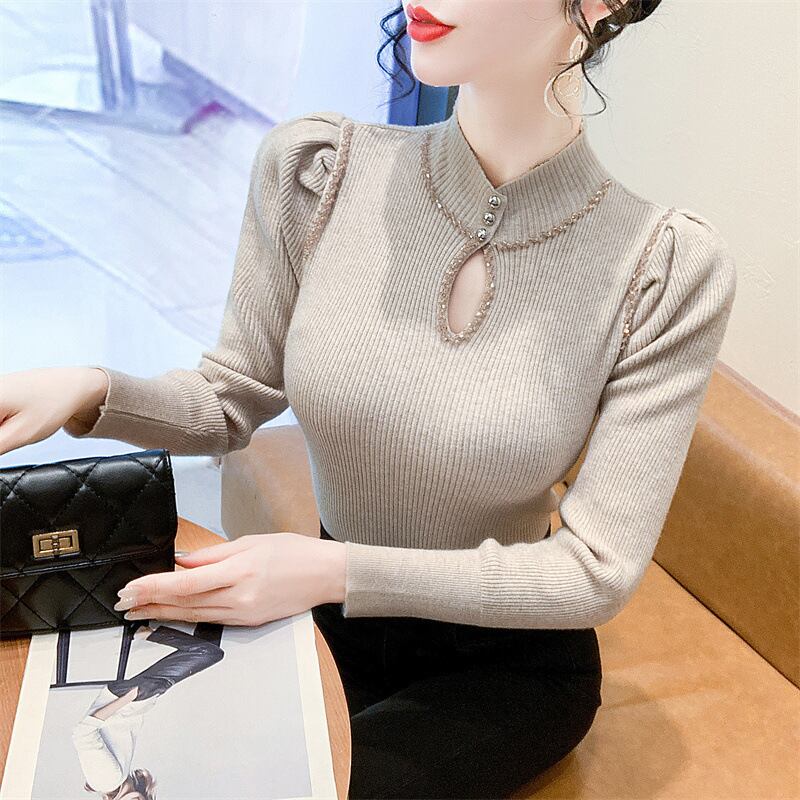 【tops】ビジューニットトップス　M28221