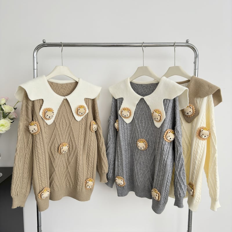 【tops】ドールカラーニットセーター　M27792