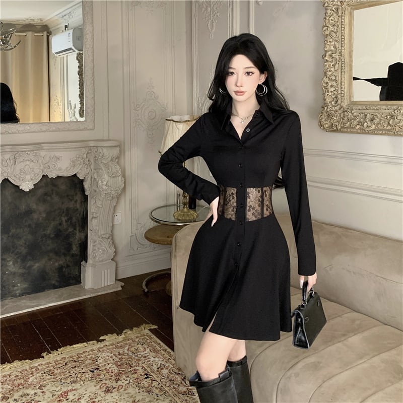 【dress】ウエストレースワンピース　M26139