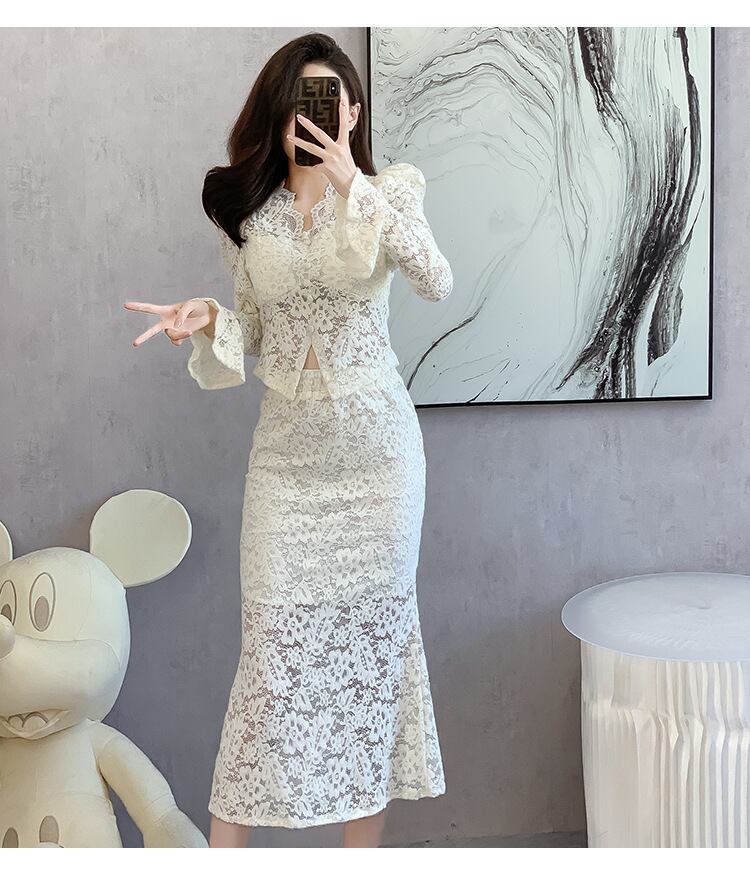 【set】レーストップス×スカートセット　M18917