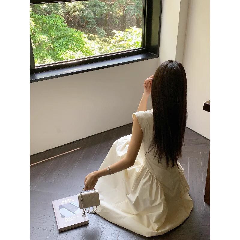 【dress】VネックノースリーブワンピースF7272