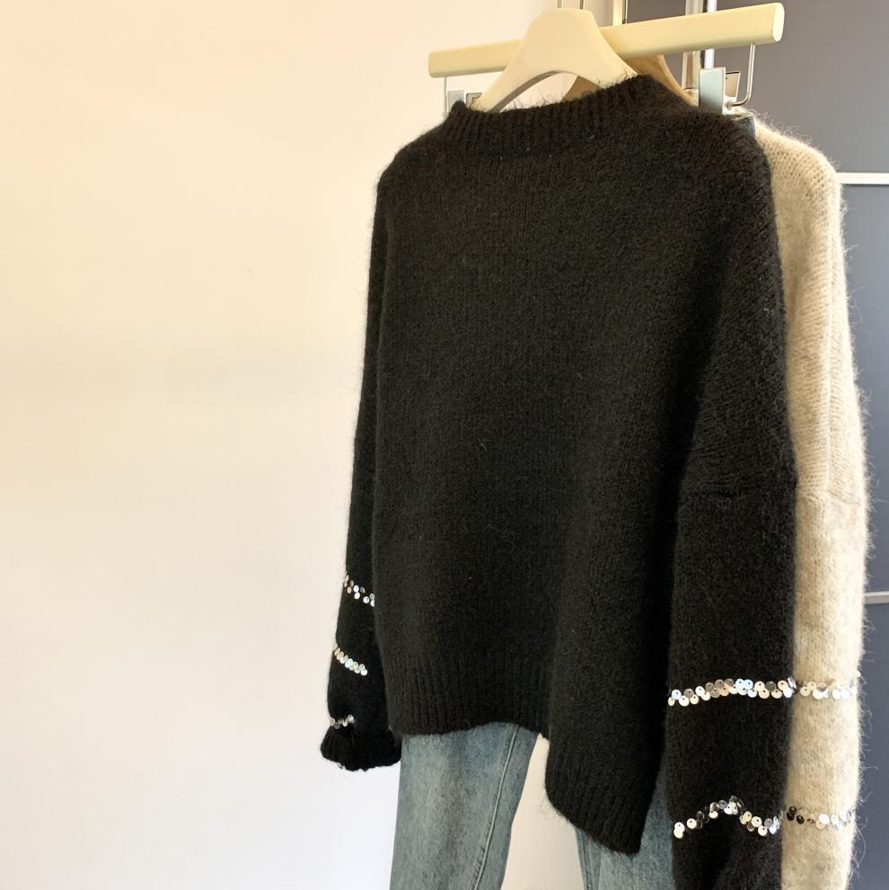 【tops】スパンコールニットセーター　M29252