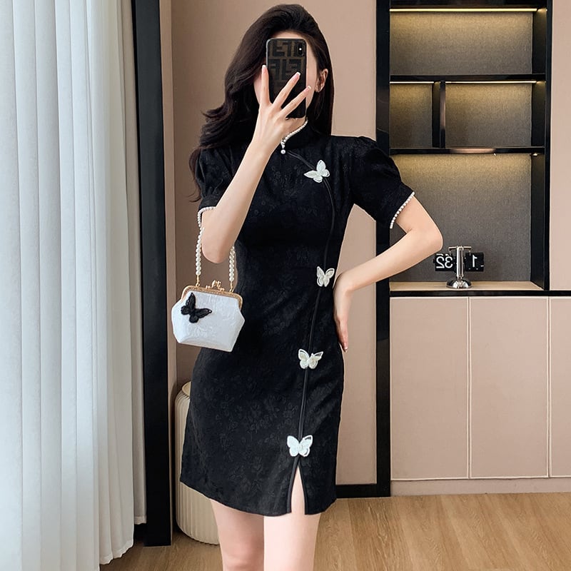 【dress】体型カバーリボンワンピース G21101