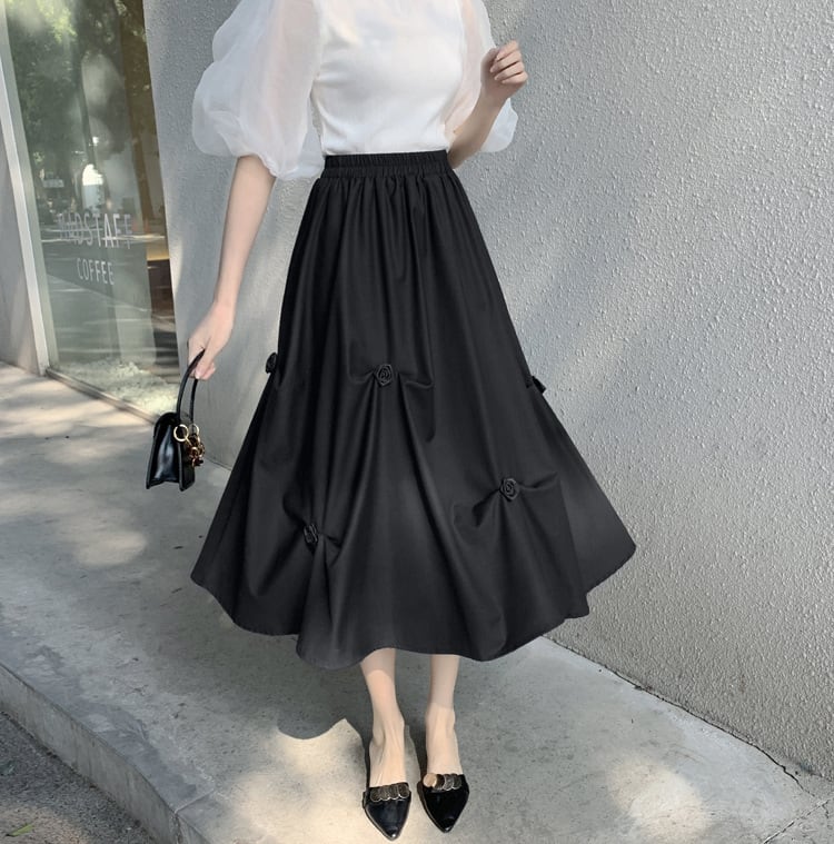 【bottoms】不規則ギャザースカートG20980