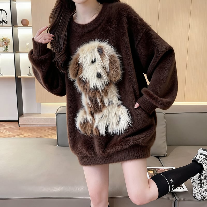 【tops】ファードッキングニットトップス Q7285
