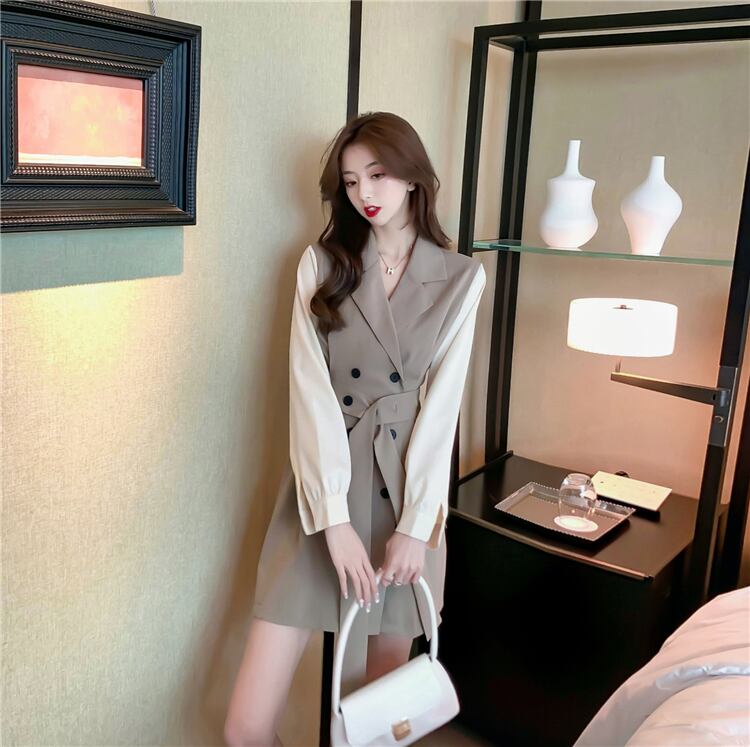 【dress】作好感度UP!気質満点レトロスウィート 長袖着痩せワンピース G1444