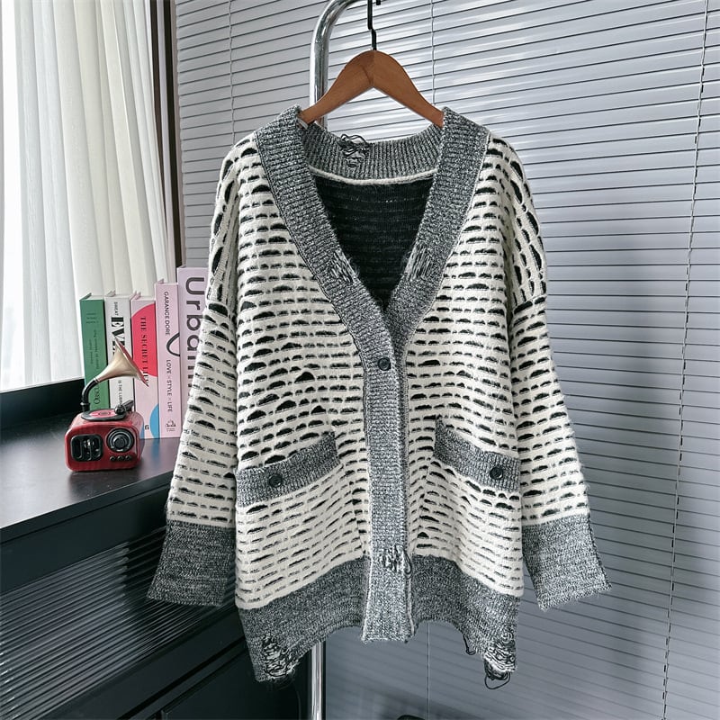 【outer】Vネックニットカーデ　M26067