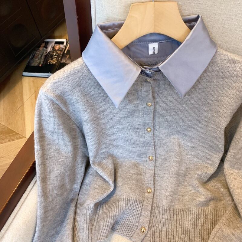 【outer】ドッキングニットカーデ　M29225