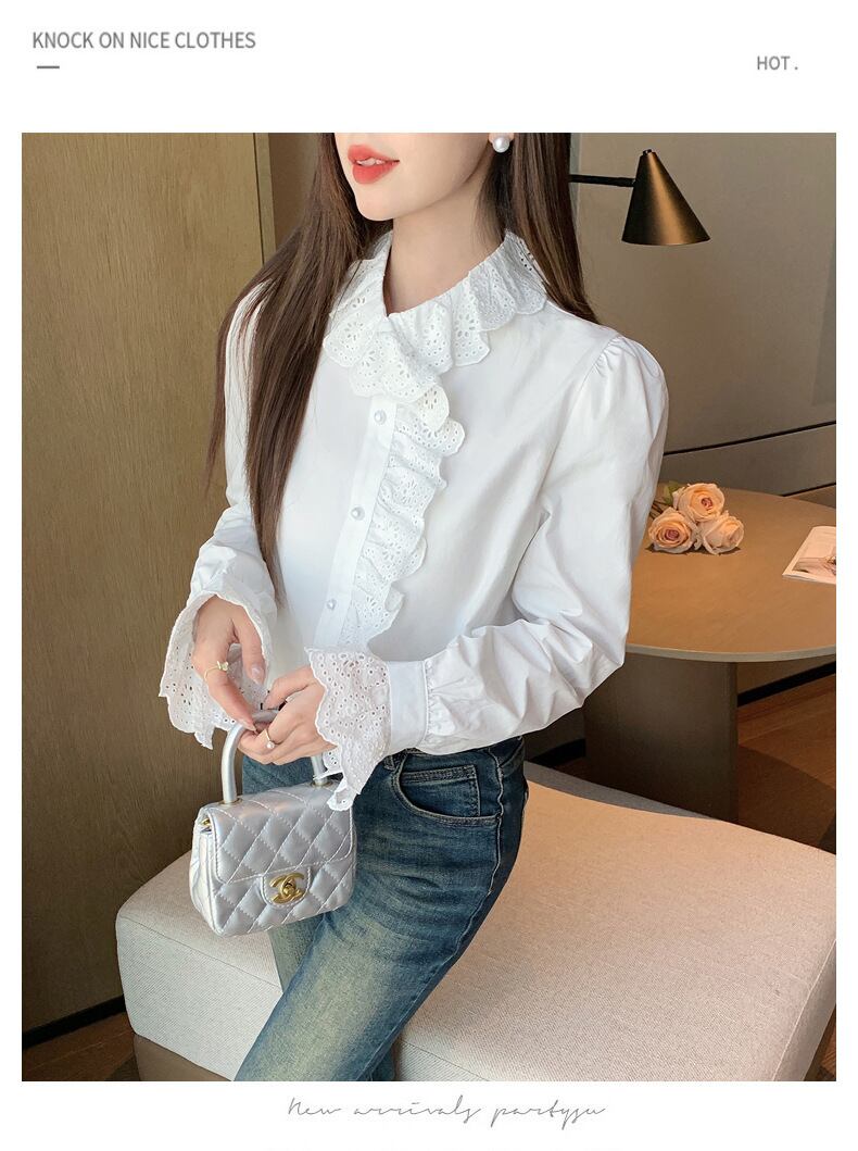 【tops】フリルシャツトップス　M29350