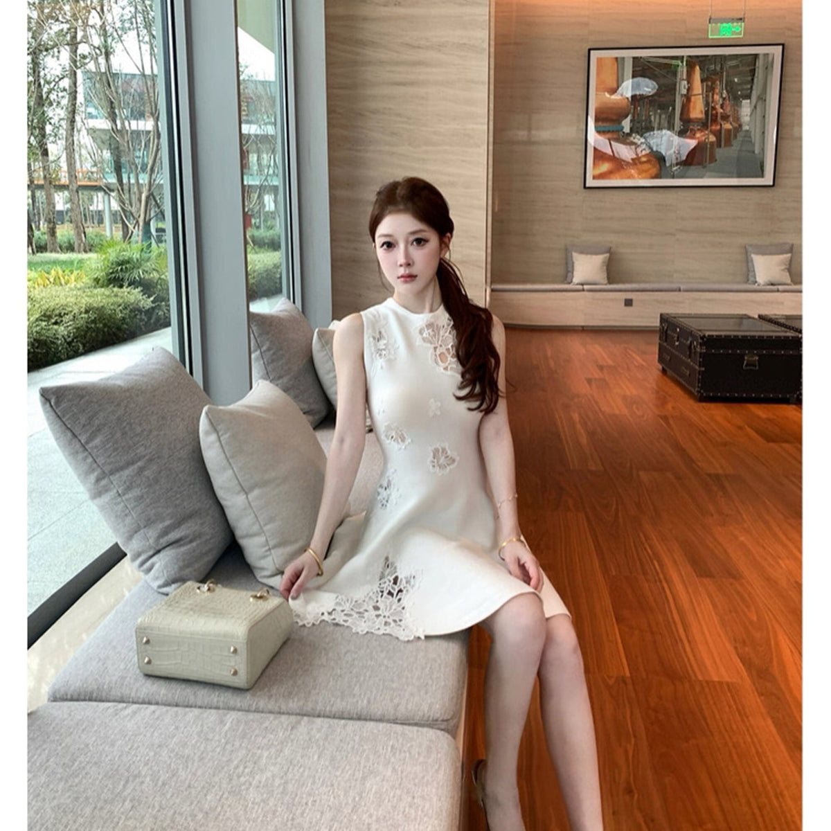 【dress】レースドッキングミニワンピース　N3564