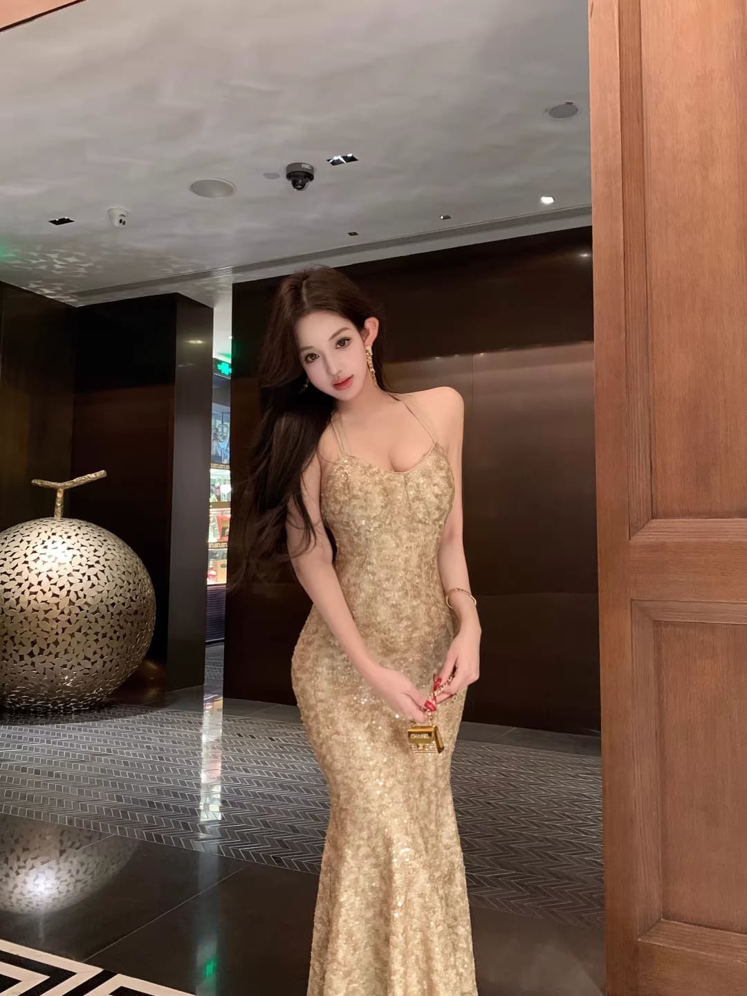 【dress】バックレスマーメイドドレス Q7907