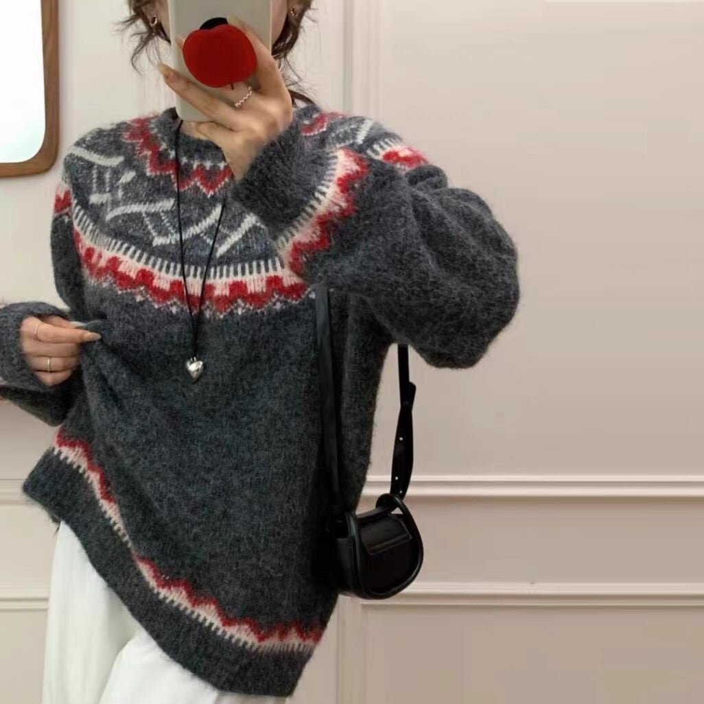 【tops】クルーネックニットセーター　M27109