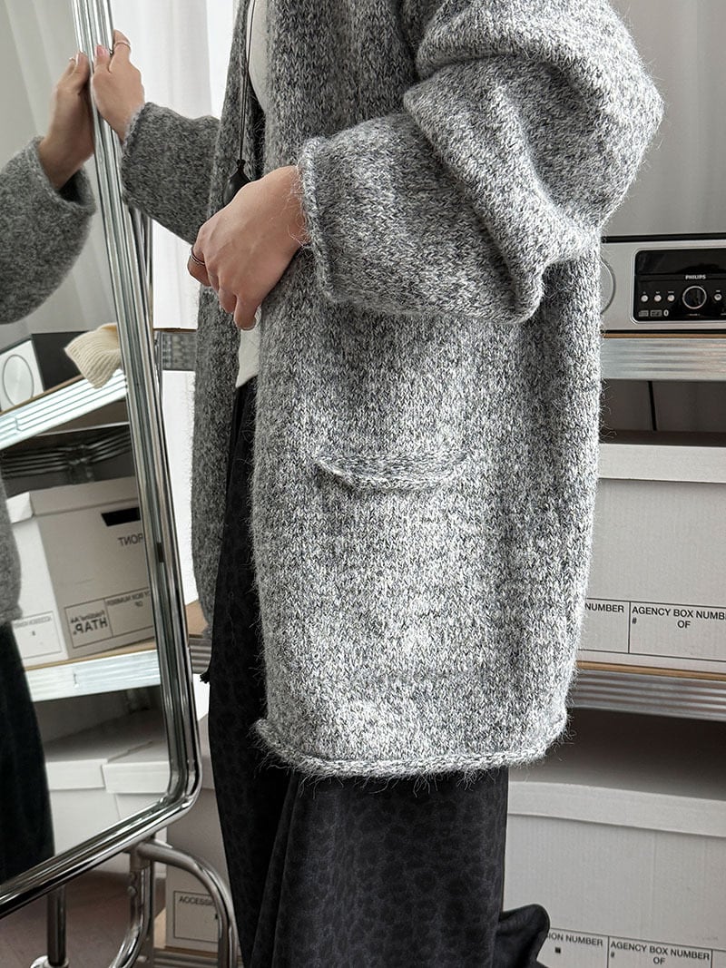 【outer】ロングニットカーディガン Q7301